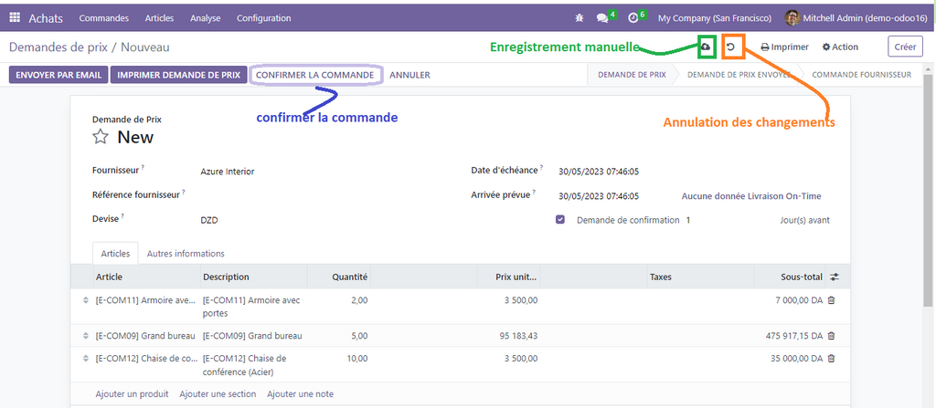 commande-fournisseur odoo